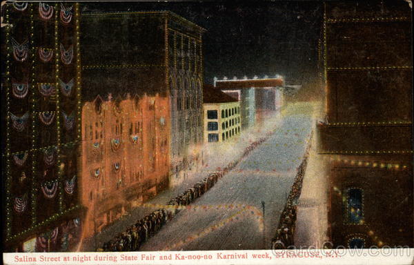 Salina Street at night Syracuse New York
