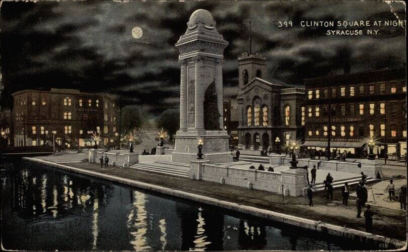 Clinton Square At Night Syracuse New York