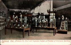 Alameda Co. Fruit and Vegetable Exhibit at Chamber of Commerce Building Postcard