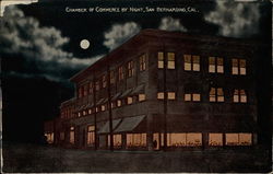 Chamber of Commerce By Night San Bernardino, CA Postcard Postcard