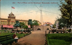 Part of Plaza and Bandstand Watsonville, CA Postcard Postcard