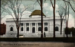 Governor Flower Memorial Library Watertown, NY Postcard Postcard