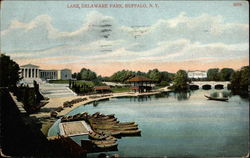 Lake, Delaware Park Postcard