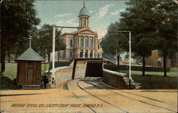 Railroad Tunnel and County Court House Oswego, NY Postcard Postcard