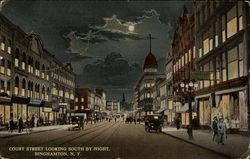 Court Street looking south by night Postcard