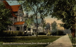 Beautiful Residences along Riverside Drive Postcard