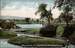 Susquehanna River & Boat House Postcard