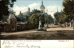Broadway Showing Entrance to Congress Spring Park Postcard