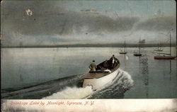 Onondaga Lake by Moonlight Syracuse, NY Postcard Postcard