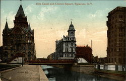 Erie Canal and Clinton Square Syracuse, NY Postcard Postcard