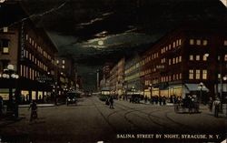 Salina Street By Night Postcard