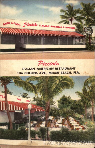 Picciolo Italian American Restaurant Miami Beach Florida