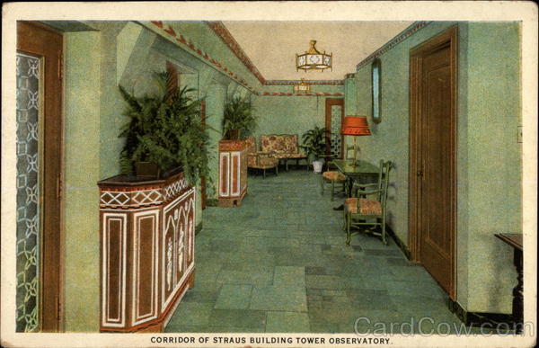 Corridor of Straus Building Tower Observatory Chicago Illinois