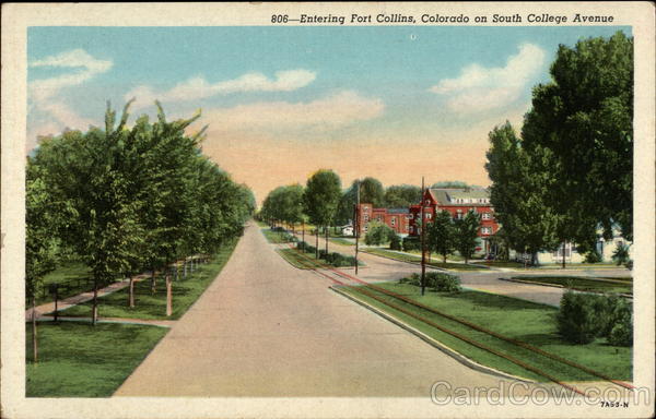 Entering Fort Collins, Colorado On South College Avenue