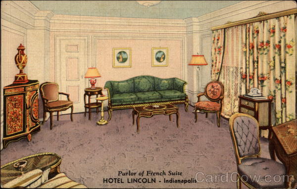 Parlor of French Suite, Hotel Lincoln Indianapolis