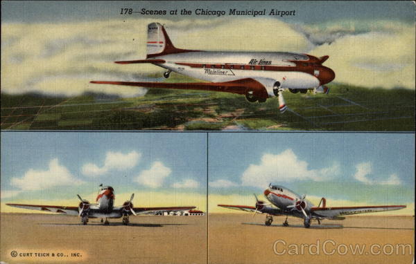 Scenes at Chicago Municipal Airport Illinois