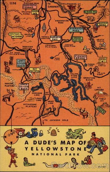A Dude's Map of Yellowstone National Park