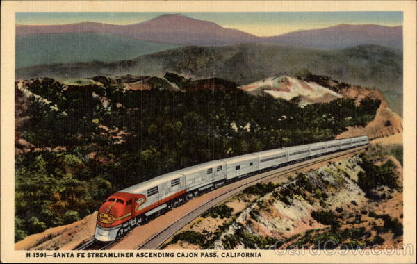 Santa Fe Streamliner, Cajon Pass Phelan California