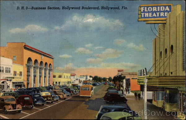 Business Section of Hollywood Boulevard Florida