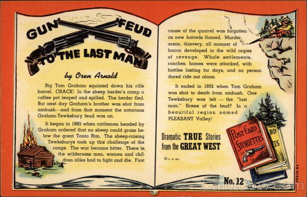 Gun Feud to the Last Man by Oren Arnold Cowboy Western