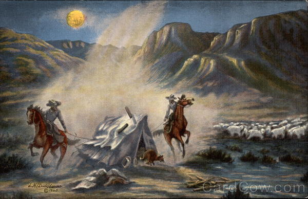 Two Cowboys on Horseback Cowboy Western