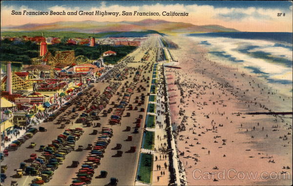 San Francisco Beach and Great Highway California