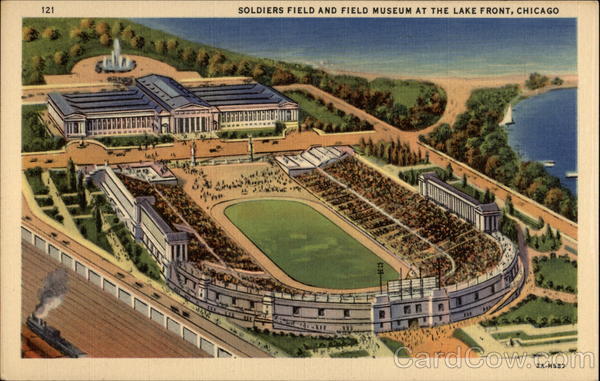 Soldiers Field and Field Museum at the Lake Front Chicago Illinois
