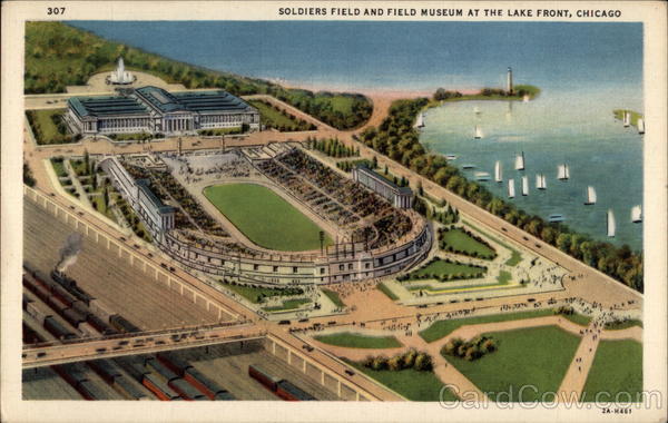 Soldiers Field and Field Museum at the Lakefront Chicago Illinois