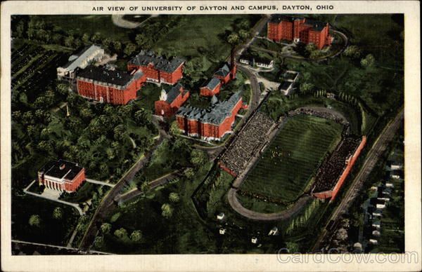 Air View of University of Dayton and Campus Ohio