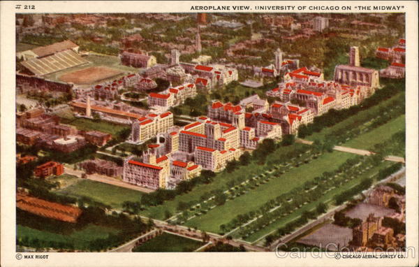Aeroplane View, University of Chicago on The Midway Illinois