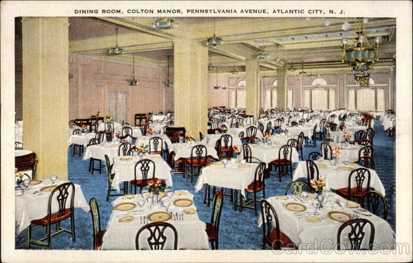 Dining Room, Colton Manor, Pennsylvania Avenue Atlantic City New Jersey