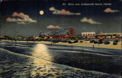 Moon over Jacksonville Beach Postcard