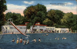 Municipal swimming Pool Dodge City, KS Postcard Postcard