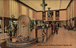 Interior of Hall of Waters Excelsior Springs, MO Postcard Postcard