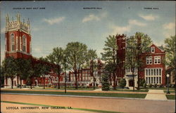 Church of Most Holy Name, Marquette Hall, and Thomas Hall, Loyola University New Orleans, LA Postcard Postcard