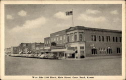 West Side 1200 Block, Main Street Postcard