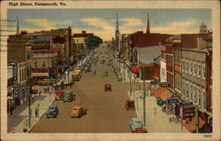 High Street Portsmouth, VA Postcard Postcard
