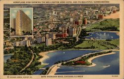 Aeroplane View Showing the Wellington Arms Hotel and Its Beautiful Surroundings Postcard