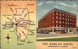 The Dunlap Hotel Jacksonville, IL Postcard Postcard