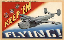 Consolidated PB2Y-2 Navy Patrol Bomber World War II Postcard Postcard