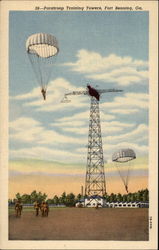 Paratroop Training Towers Postcard