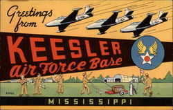 Greetings from Keesler Air Force Base Mississippi Large Letter Postcard Postcard