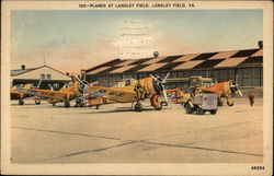 Planes at Langley Field Hampton, VA Aircraft Postcard Postcard