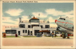 Municipal Airport, Brainard Field Postcard