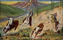 Gathering Wild Cattle Postcard