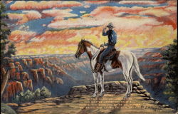 Sunset Cowboy Western Postcard Postcard