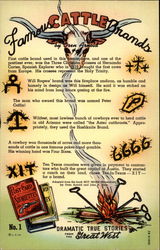 Famous Cattle Brands Dramatic True Stories of the Great West Postcard