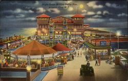 Night Scene Million Dollar Pier Postcard