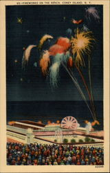 Fireworks on the Beach Postcard