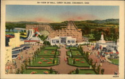 View of Mall, Coney Island Postcard